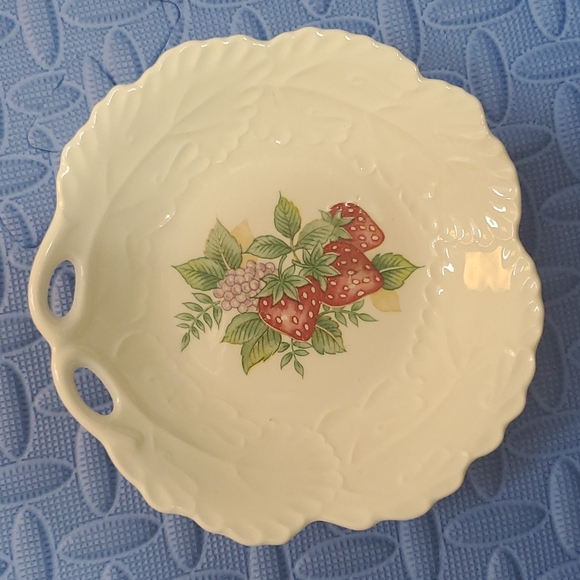 Other - Bonbon Dish w/ Strawberry Grape Design- Fruit Harvest Decor- Japan Trinket Plate
